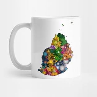 Spirograph Patterned Mauritius Map Mug